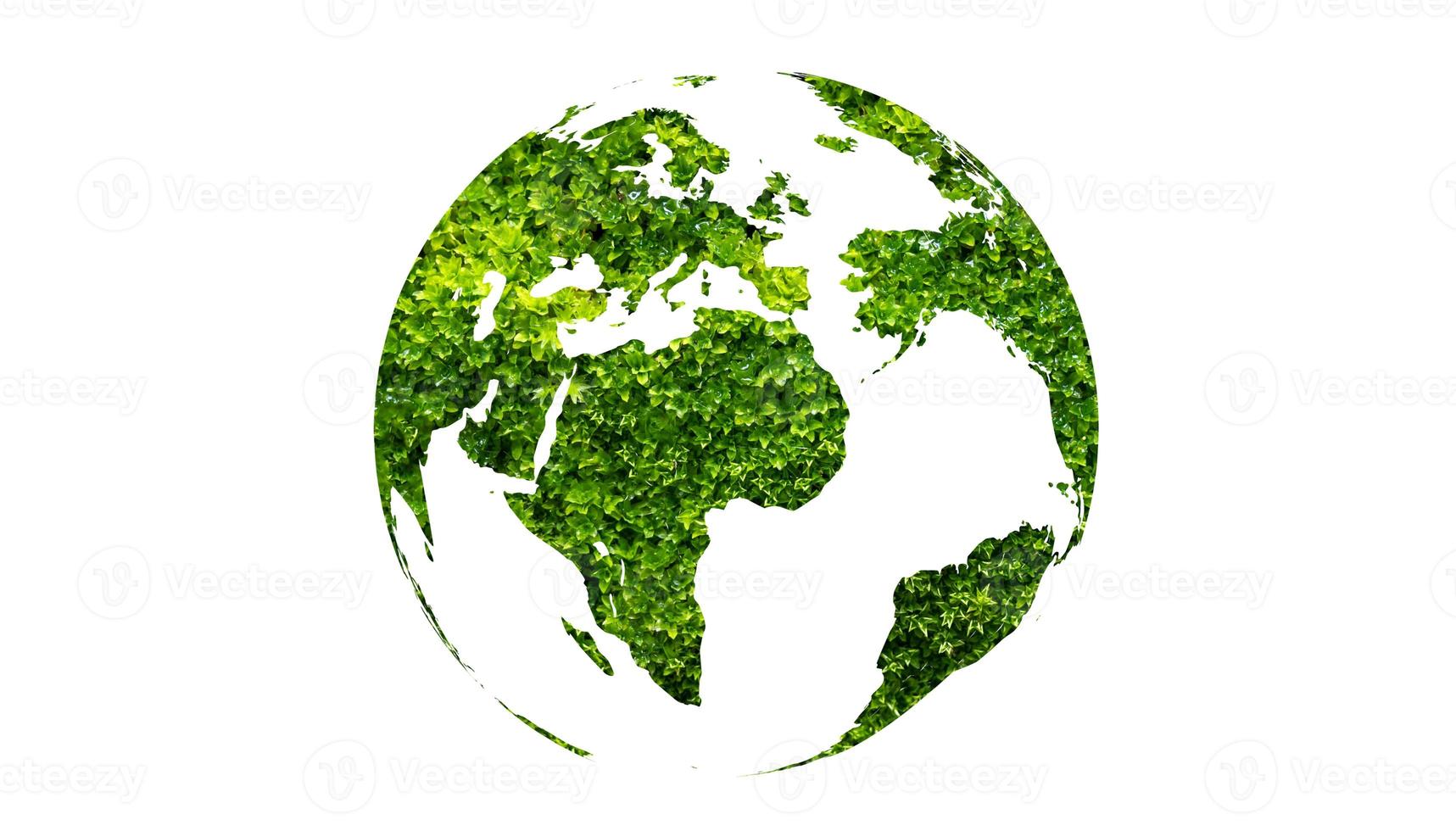 Earth Day green globe on white isolated background photo