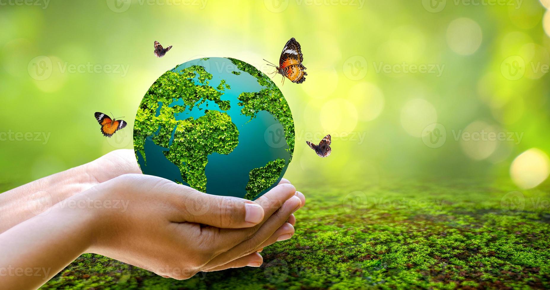 Concept of save the world, save the environment photo