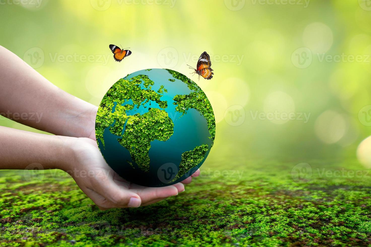 Concept of save the world, save the environment photo