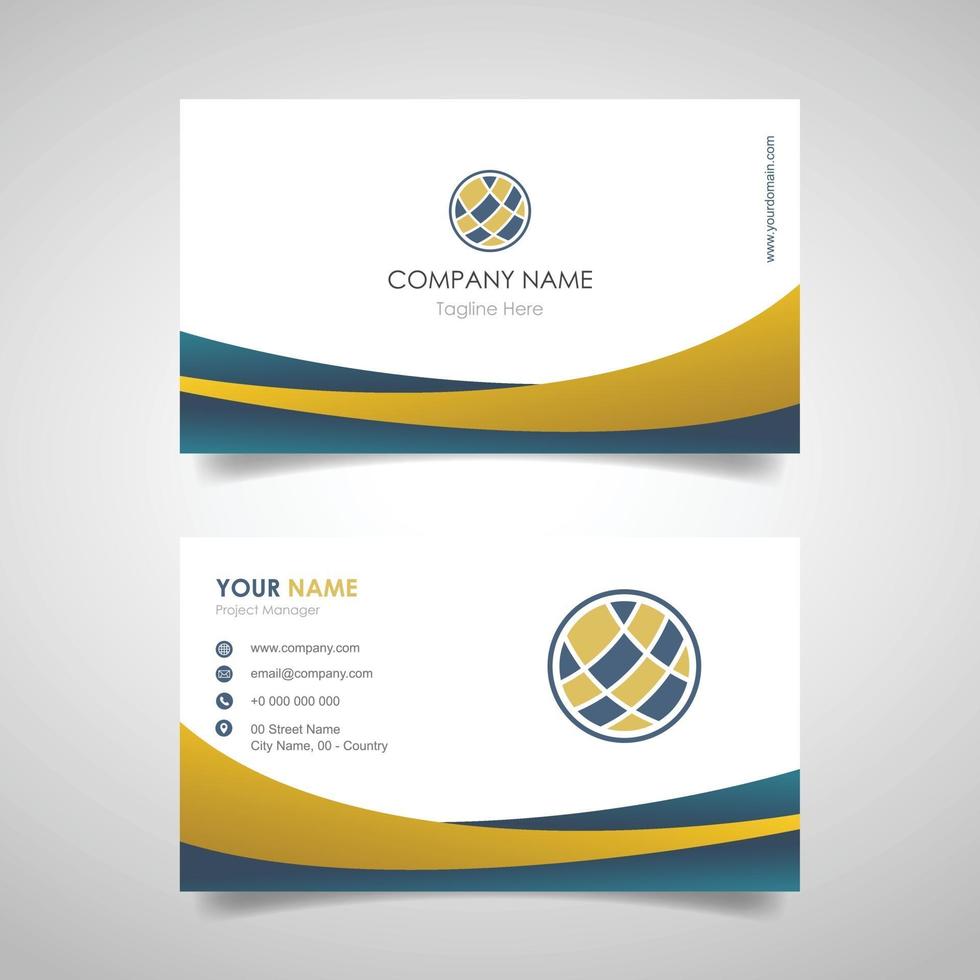 name card business design template with front and back cover vector