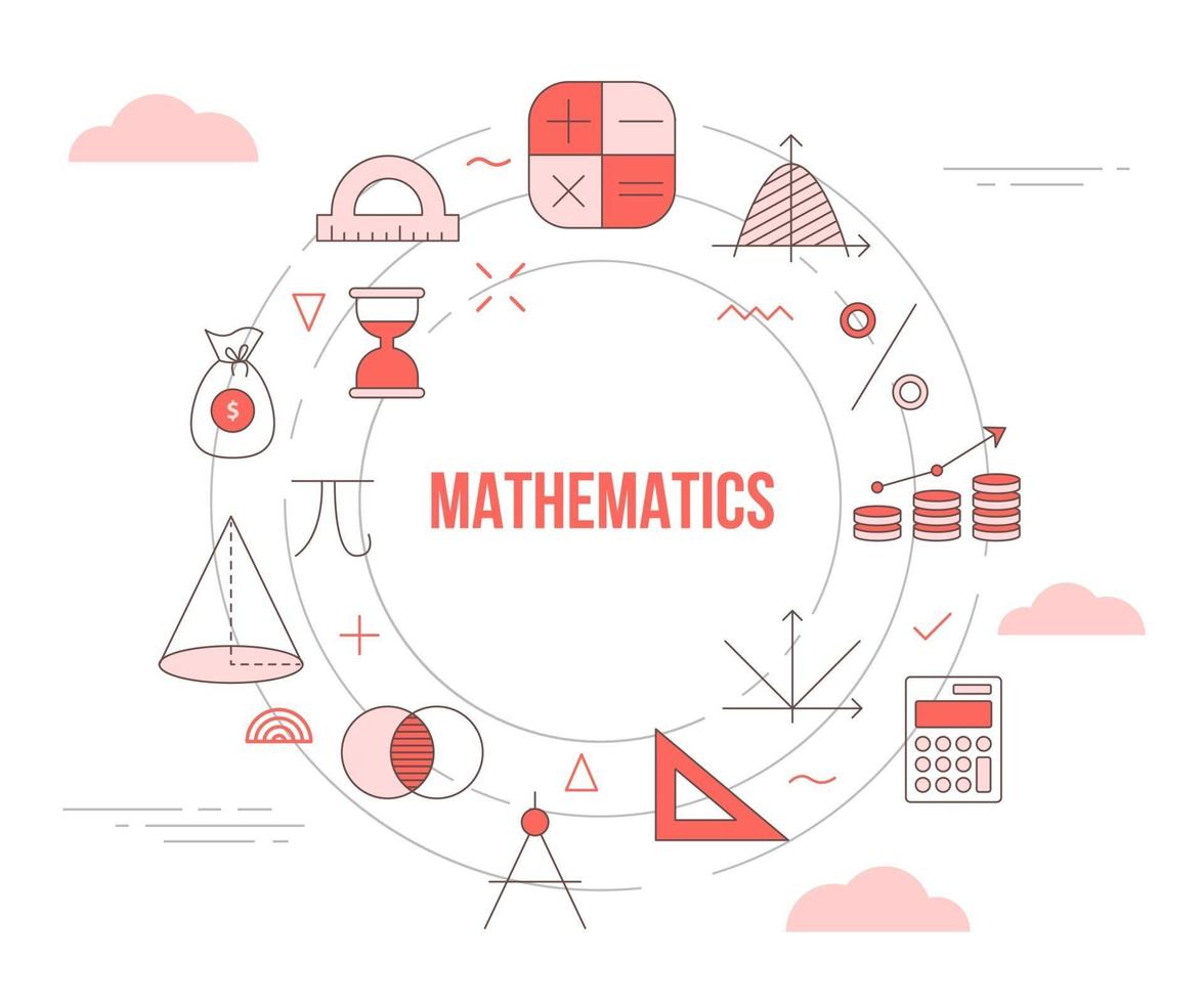 mathematics concept  with icon set template vector
