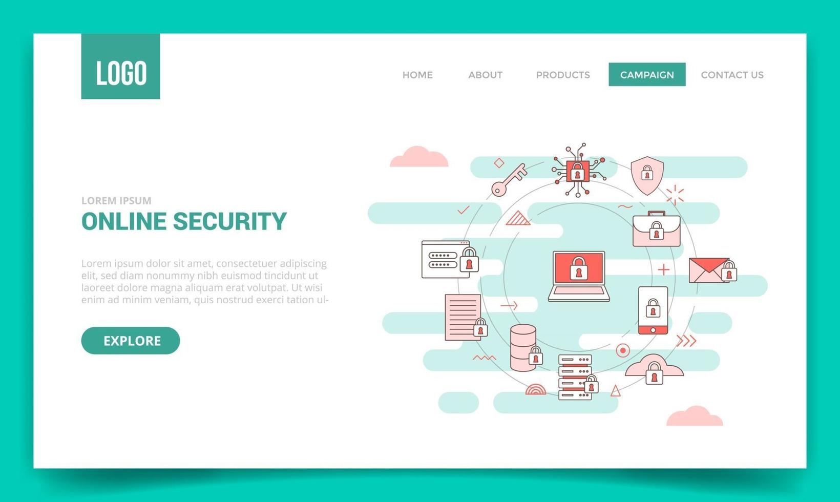 online security concept vector