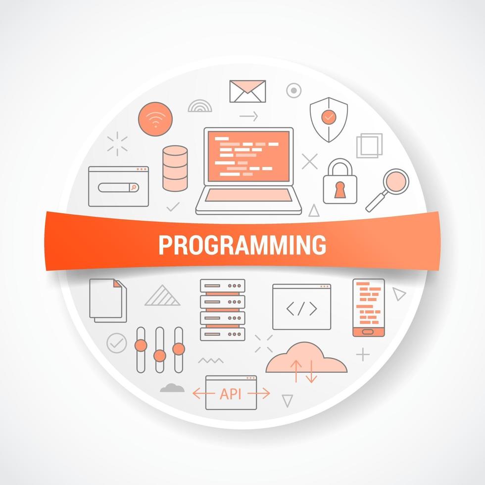 programming concept with icon concept vector
