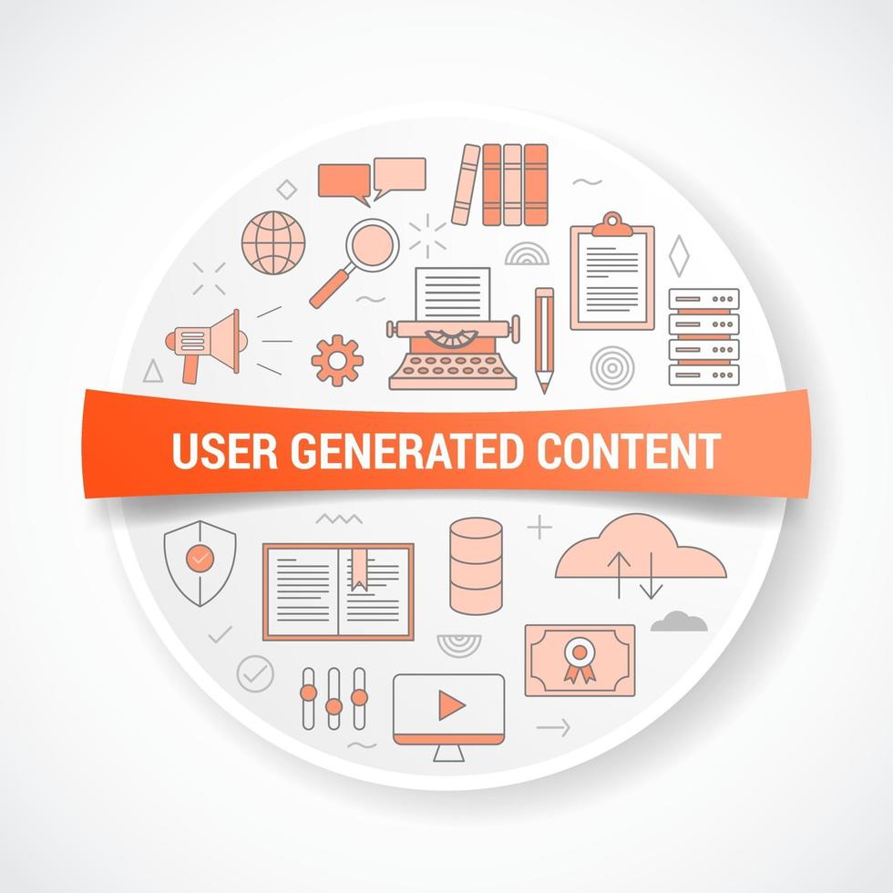 ugc user generated content with icon concept vector