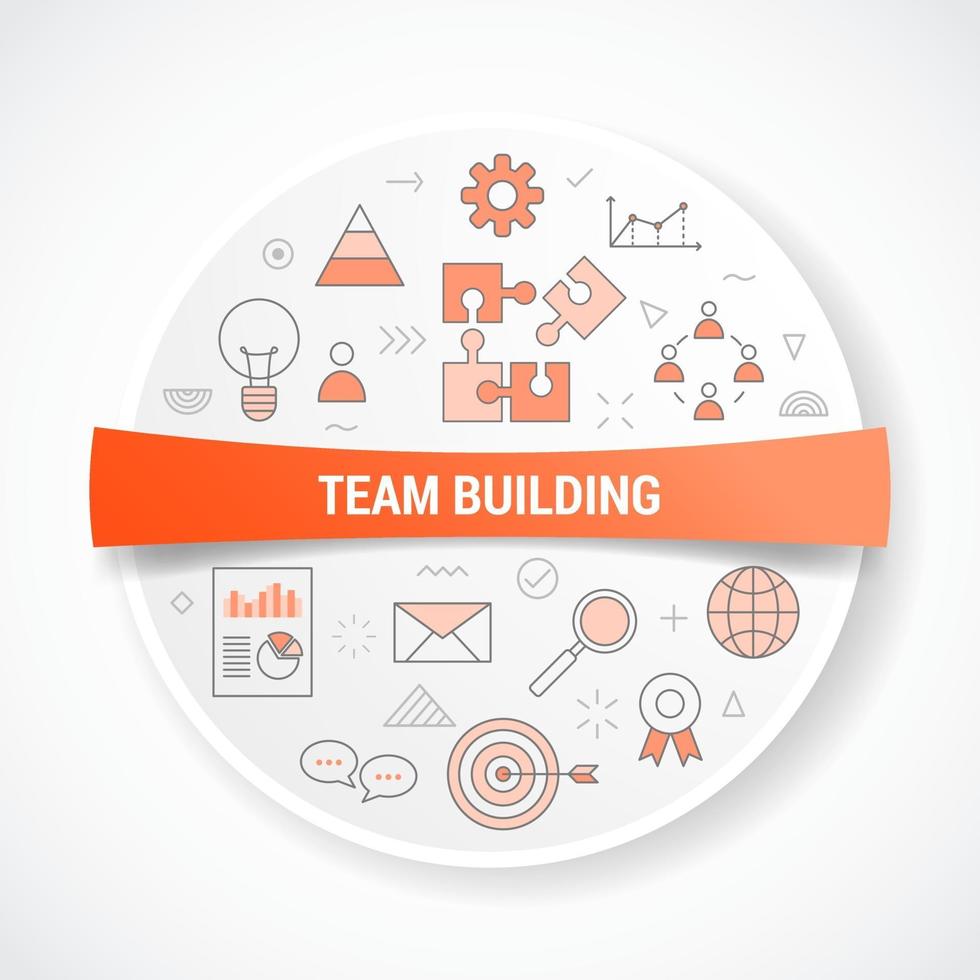 team building business concept with icon concept vector