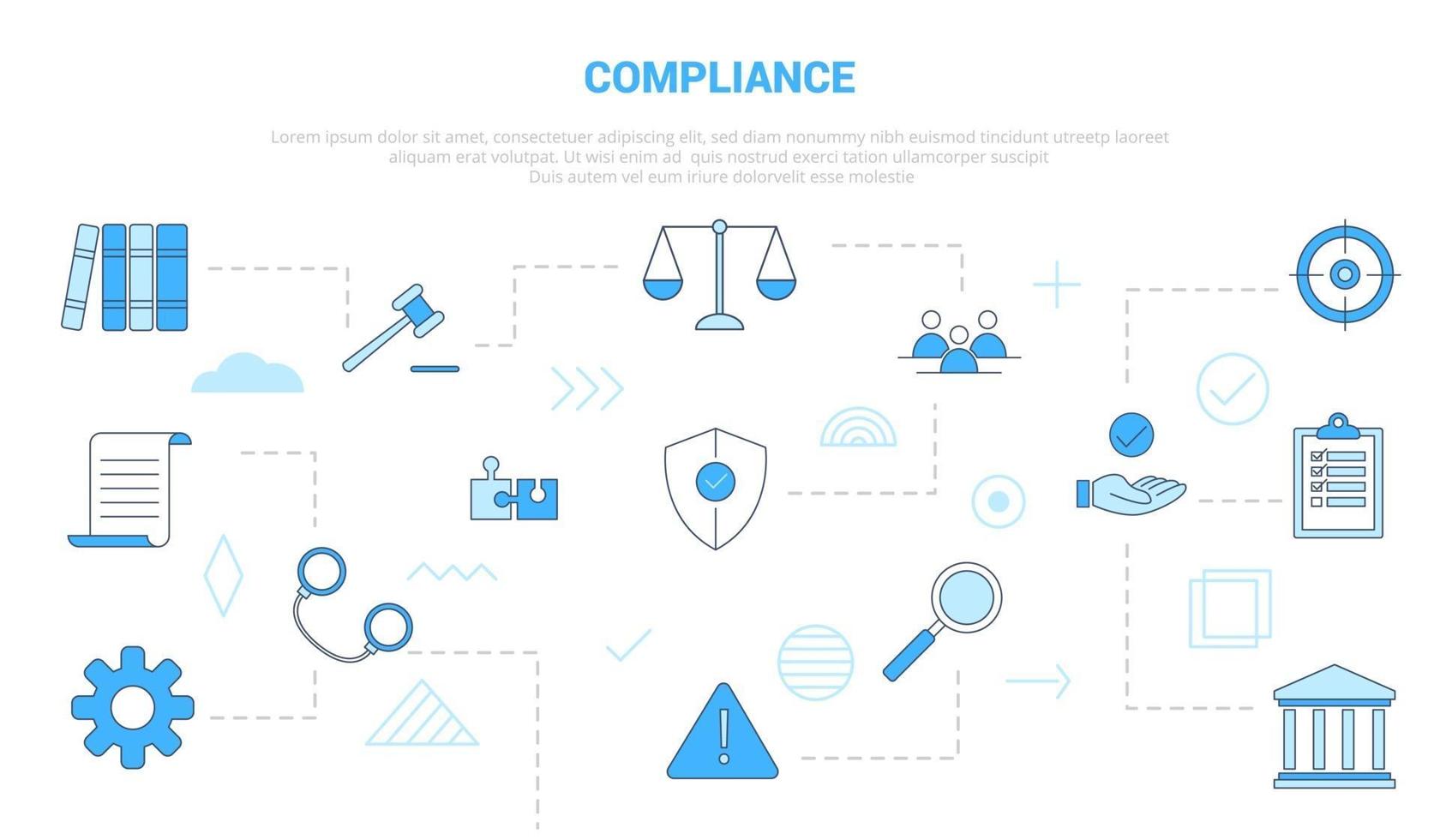 compliance concept with icon set template banner vector