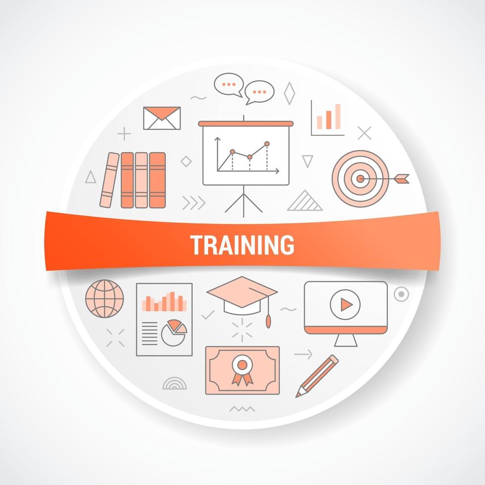 training concept with icon concept with round or circle shape vector