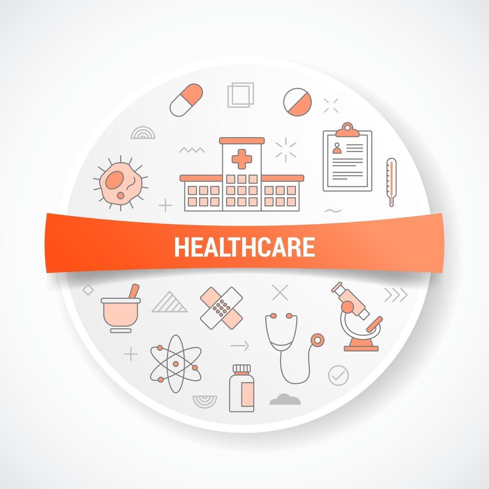 healthcare concept with icon concept with round or circle shape vector
