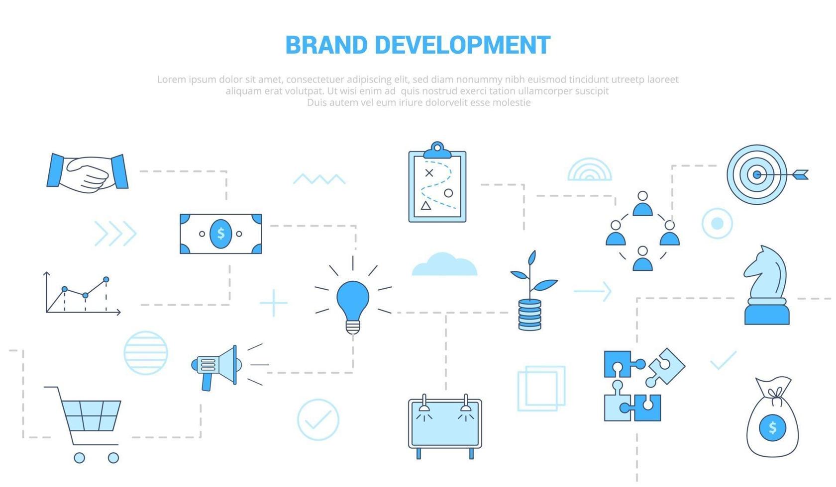 brand development concept with icon set template banner vector