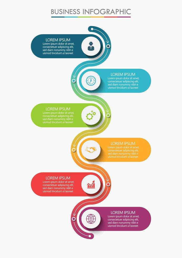 Business data visualization infographic background template vector