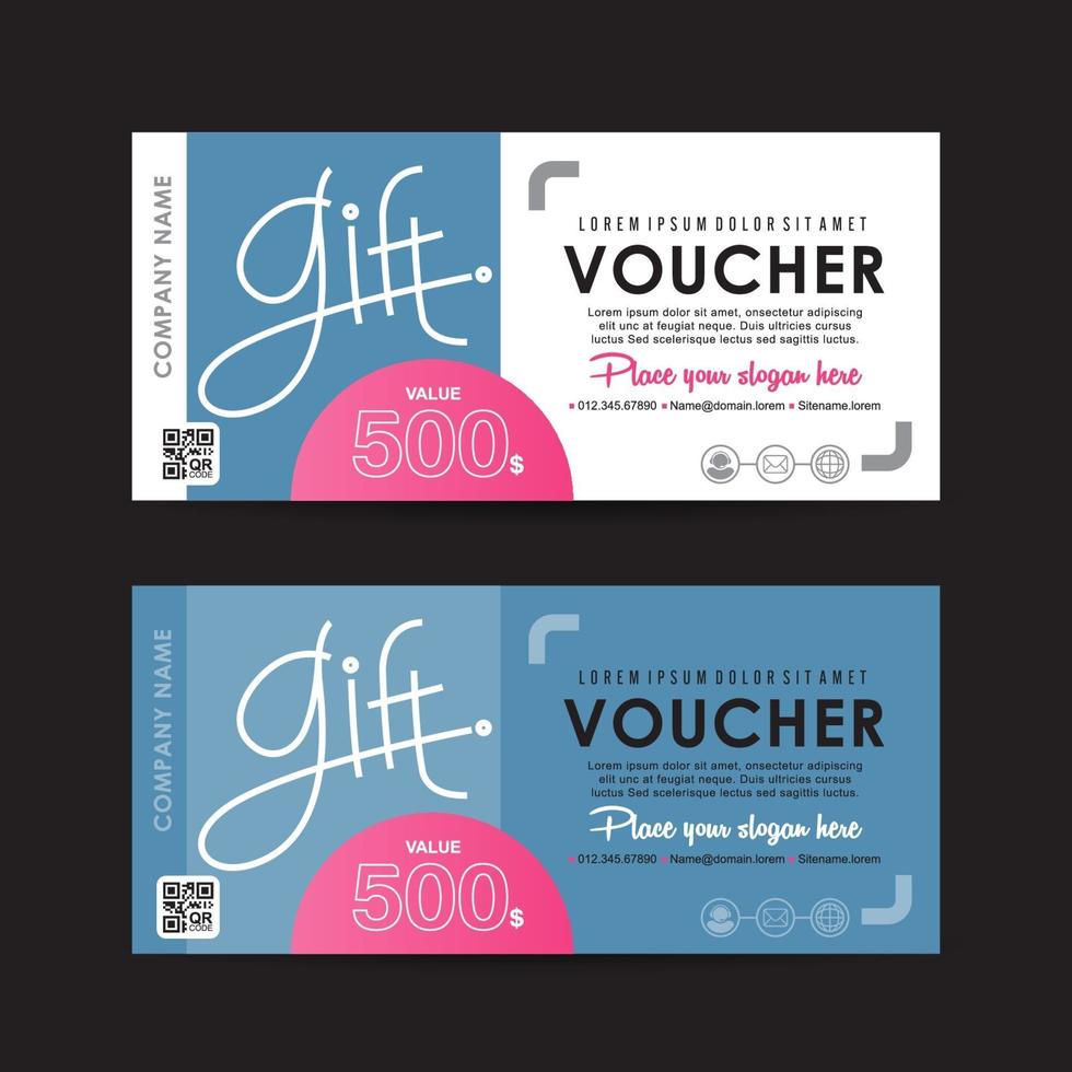 Gift voucher discount coupon template vector