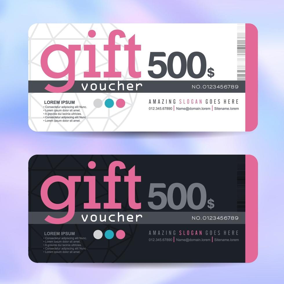 Gift voucher discount coupon template vector