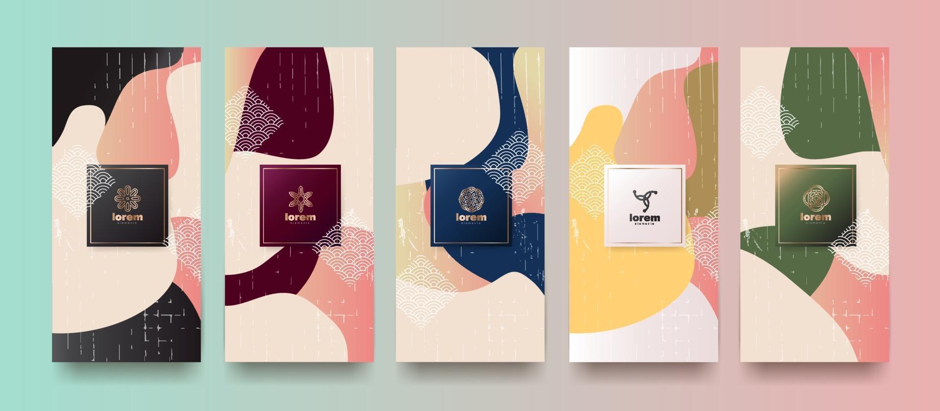 Vector set packaging templates japanese style