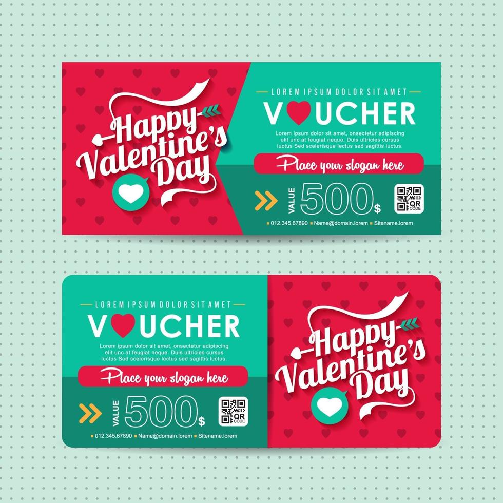 Valentines day gift voucher template vector