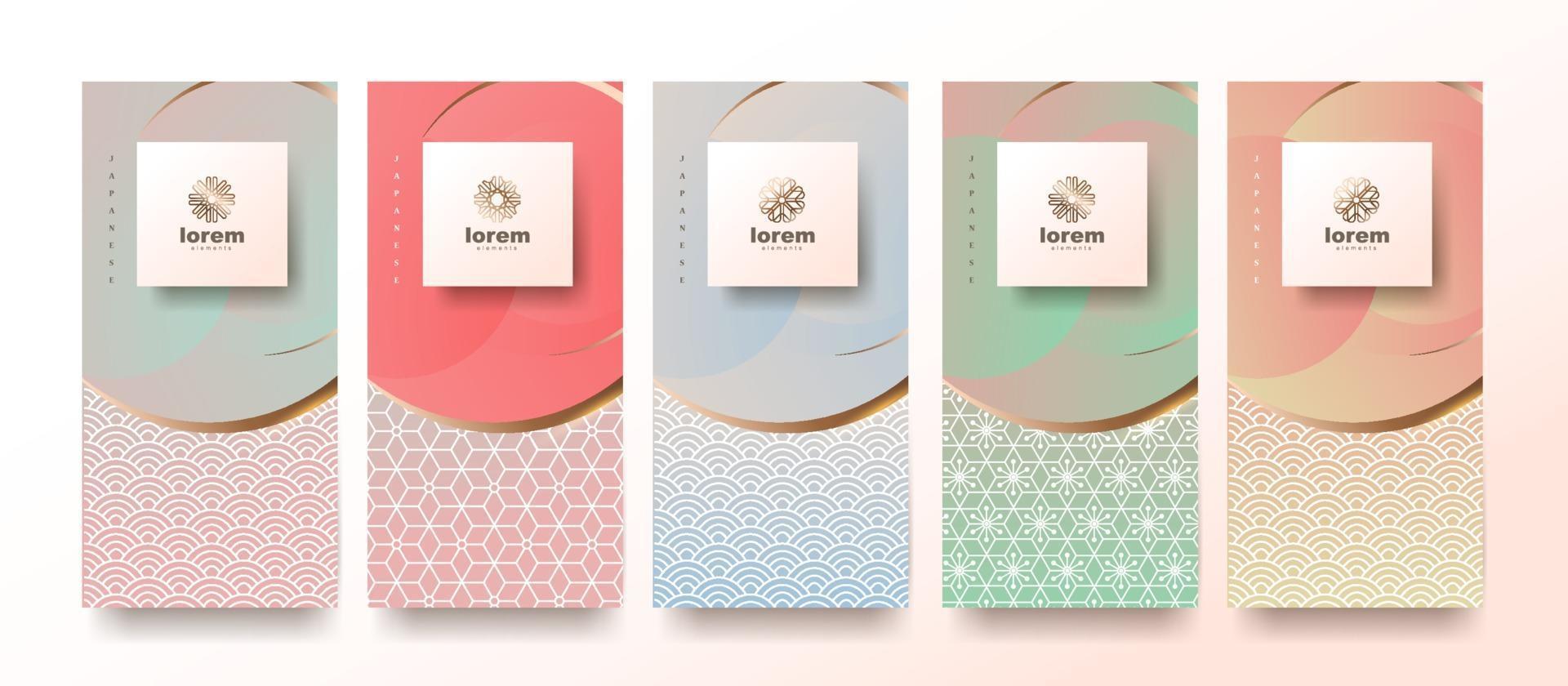 Vector set packaging templates japanese style