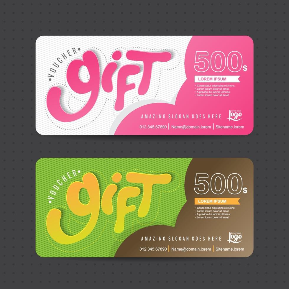 Gift voucher discount coupon template vector