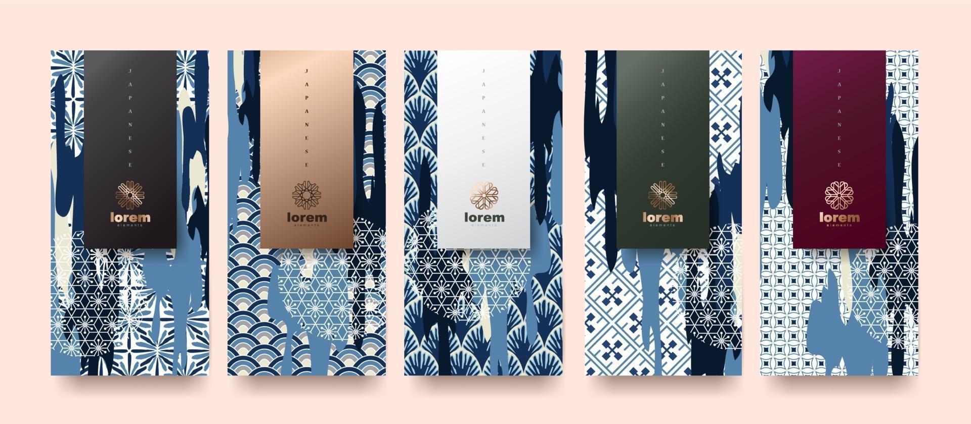 Vector set packaging templates japanese style