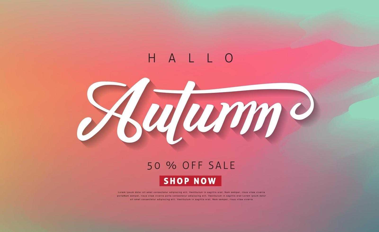 Autumn sale background layout decorate with leaves vector