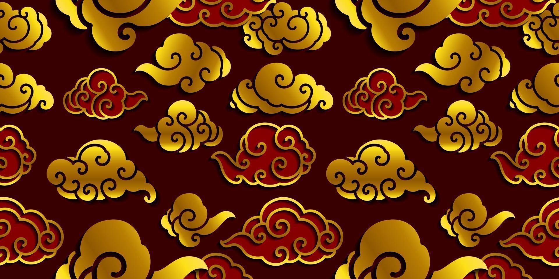 Fondo de pantalla transparente de onda de nube china. vector