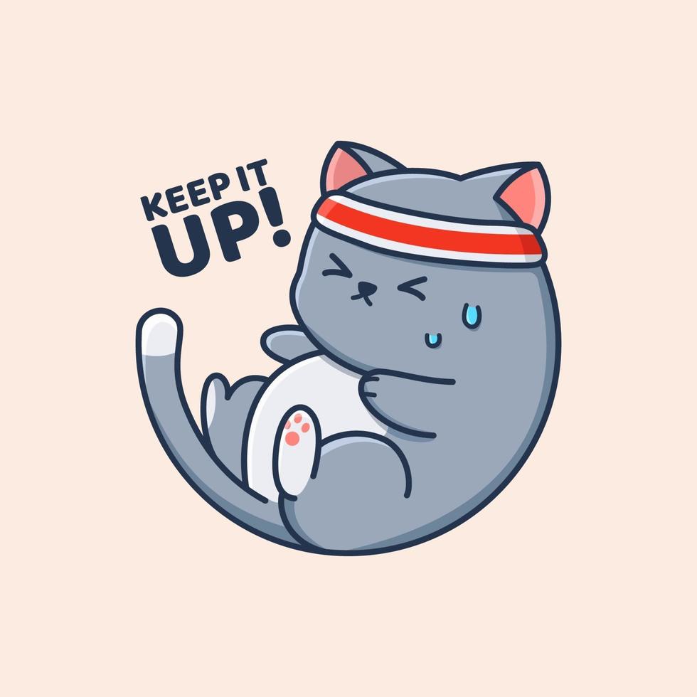 Cute Sit up Cat Cartoon vector