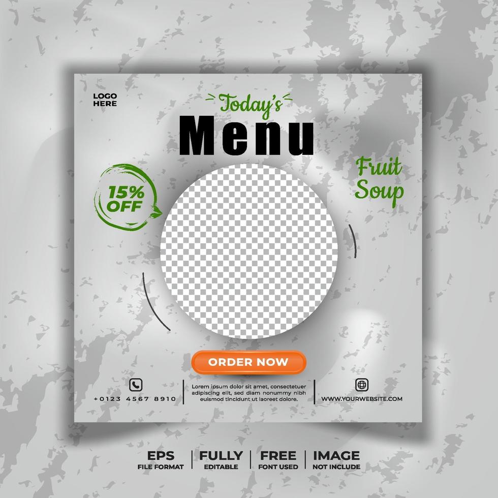 Todays menu social media template vector