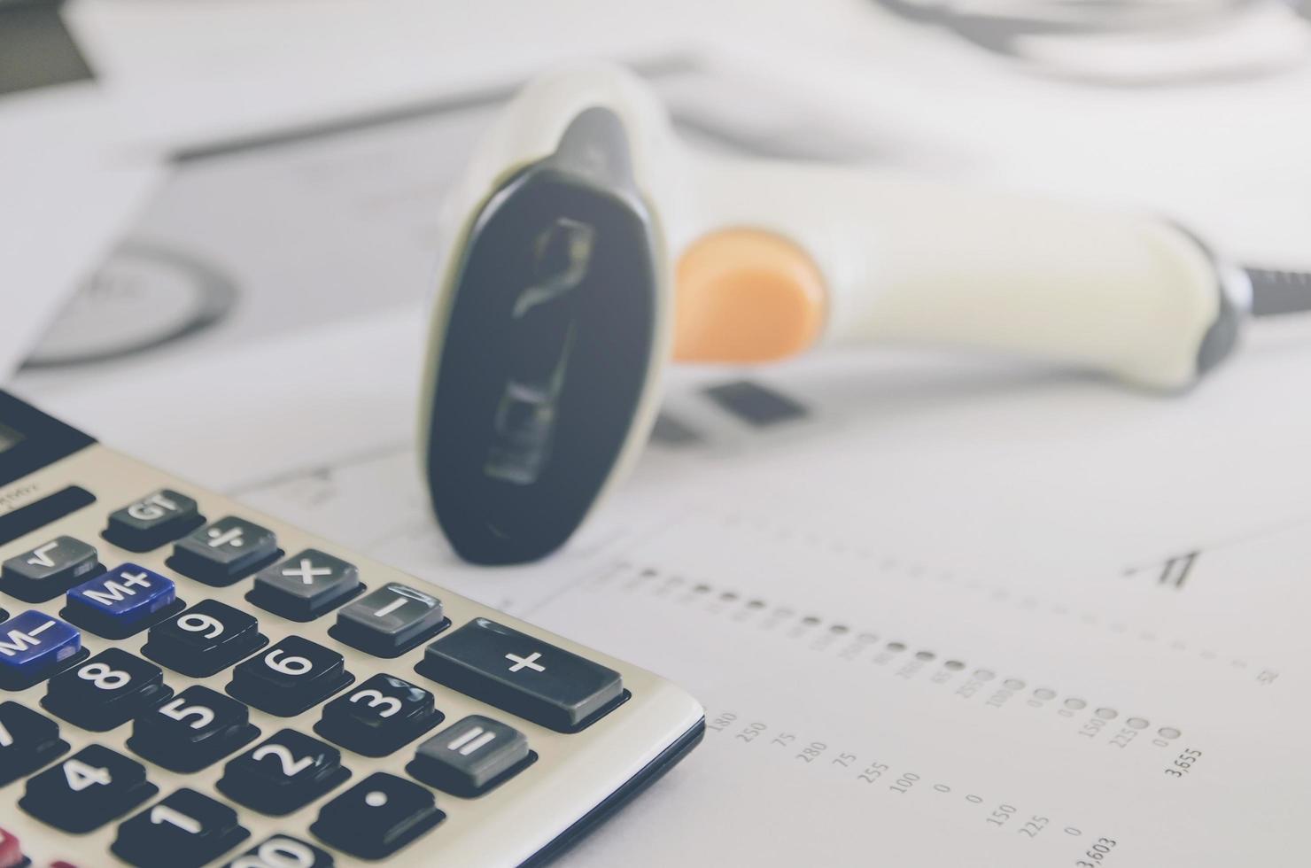 Business concept of financial and accounting with paper sheet. photo