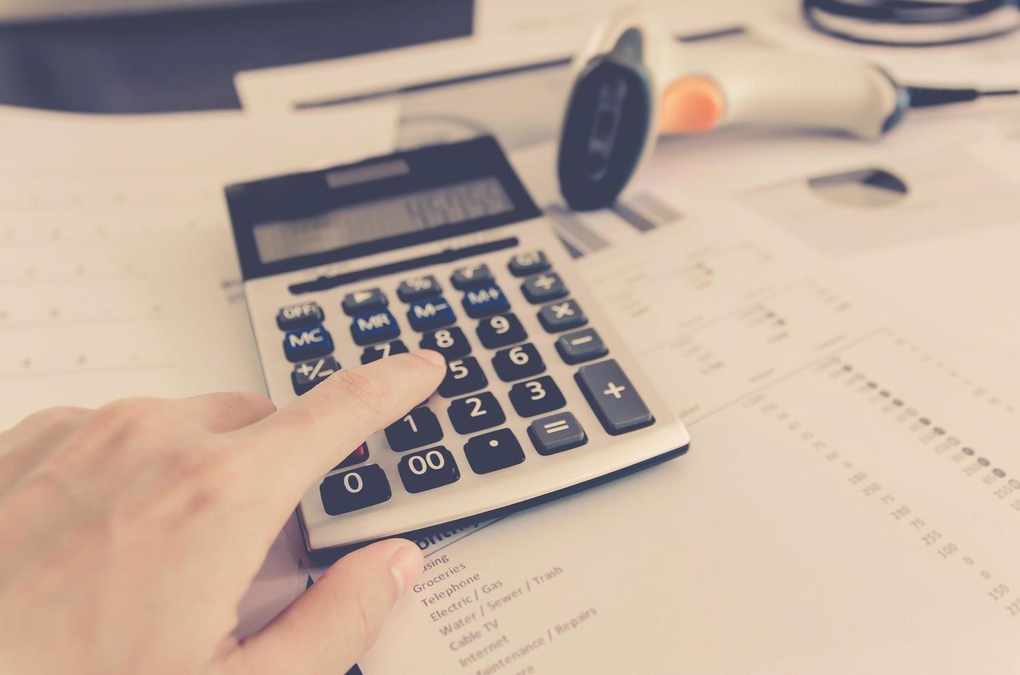 Business concept of financial and accounting with paper sheet. photo