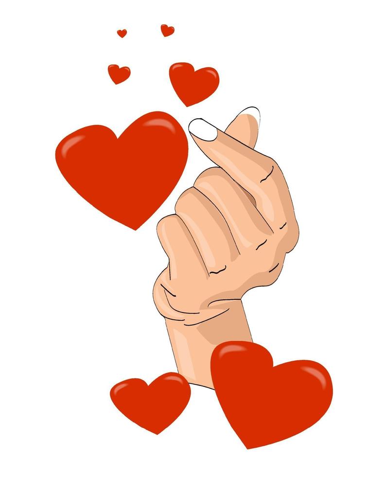 vector image hand illustration symbol I love you finger heart