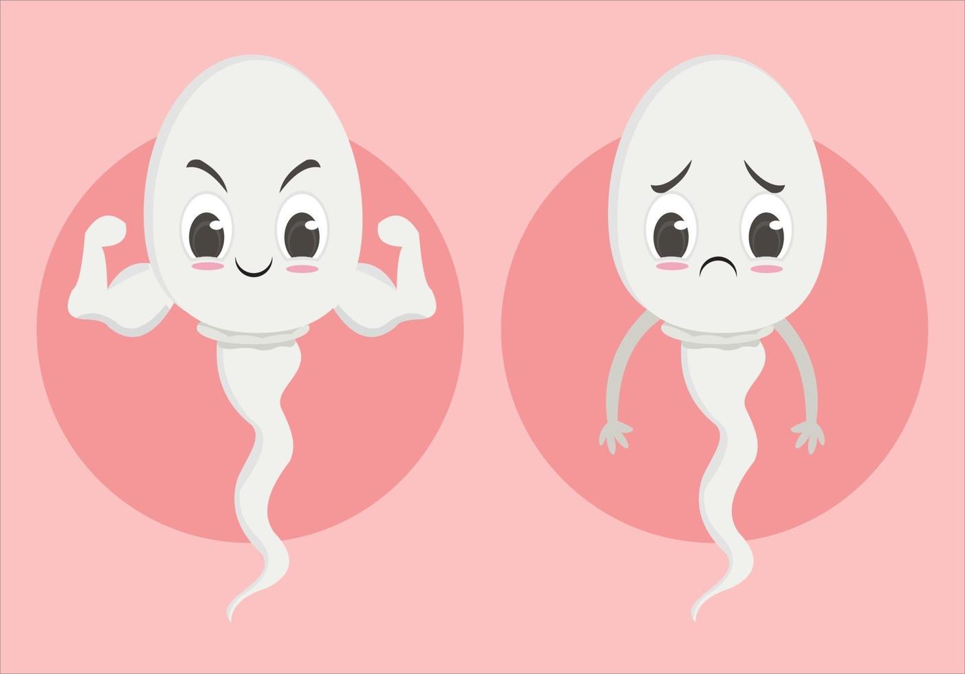 vector illustration of sperm set cartoon character