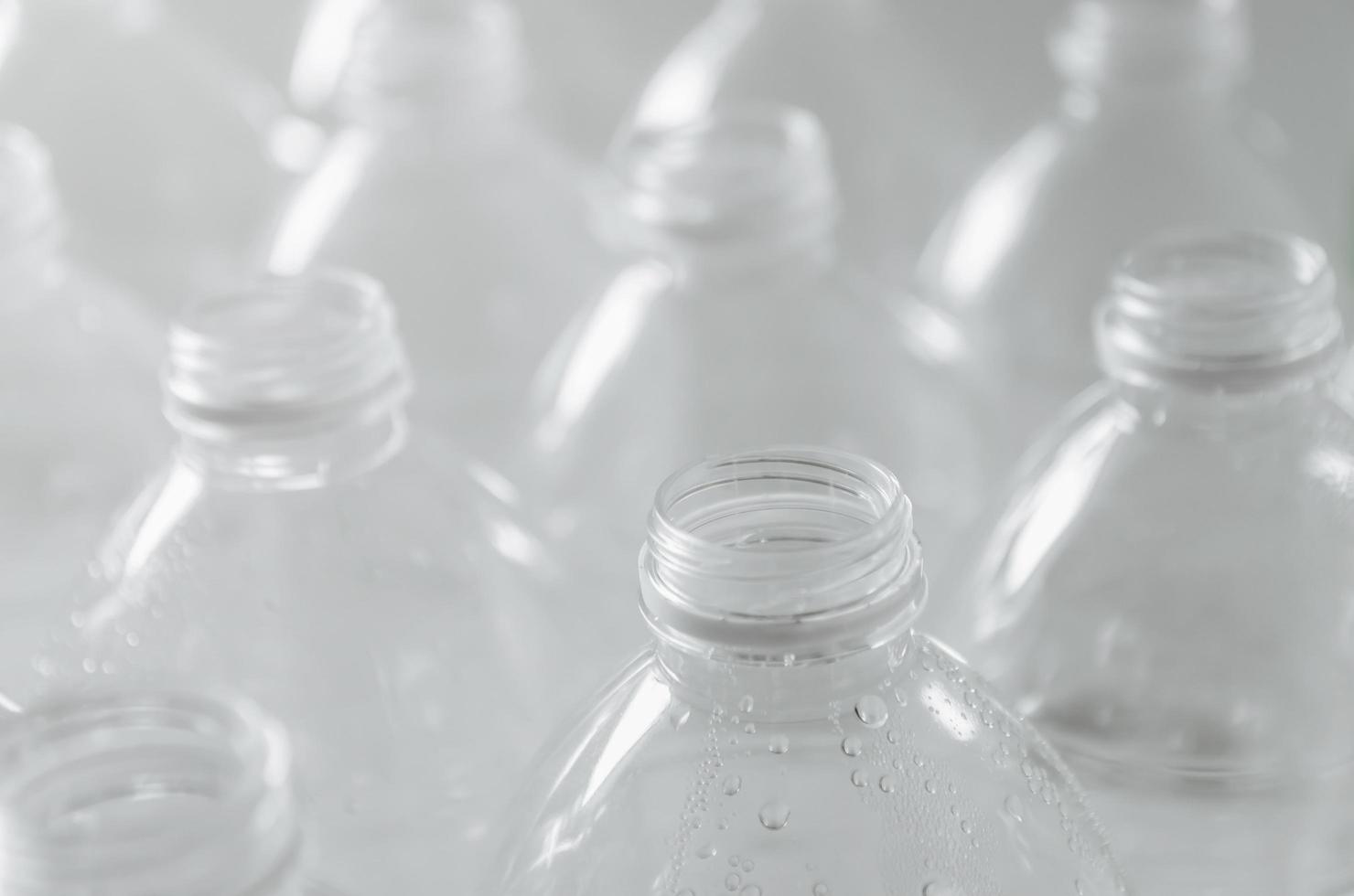 Empty bottles for recycle, Campaign to reduce plastic and save world. photo