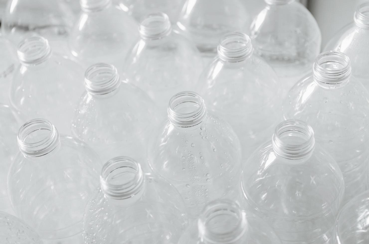 Empty bottles for recycle, Campaign to reduce plastic and save world. photo