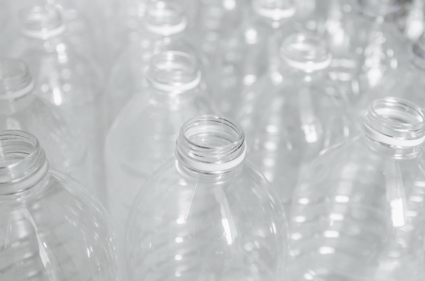 Empty bottles for recycle, Campaign to reduce plastic and save world. photo