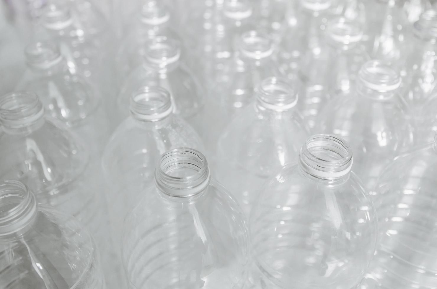 Empty bottles for recycle, Campaign to reduce plastic and save world. photo