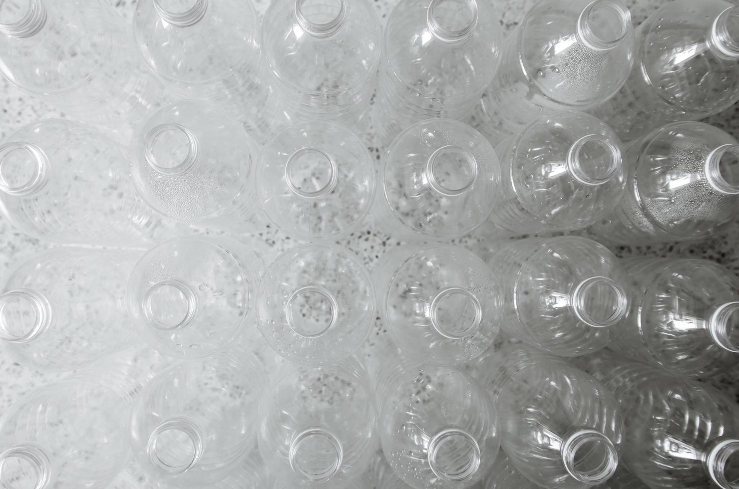 Empty bottles for recycle, Campaign to reduce plastic and save world. photo