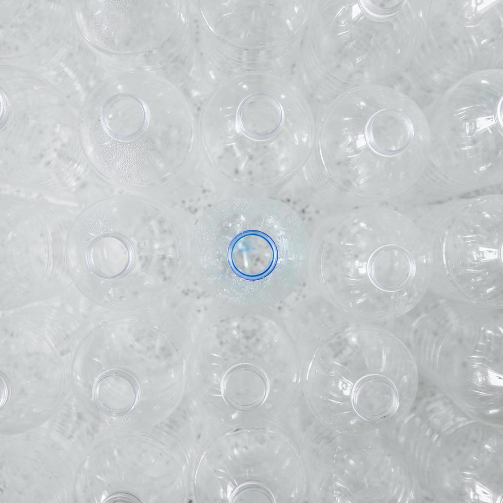 Empty bottles for recycle, Campaign to reduce plastic and save world. photo