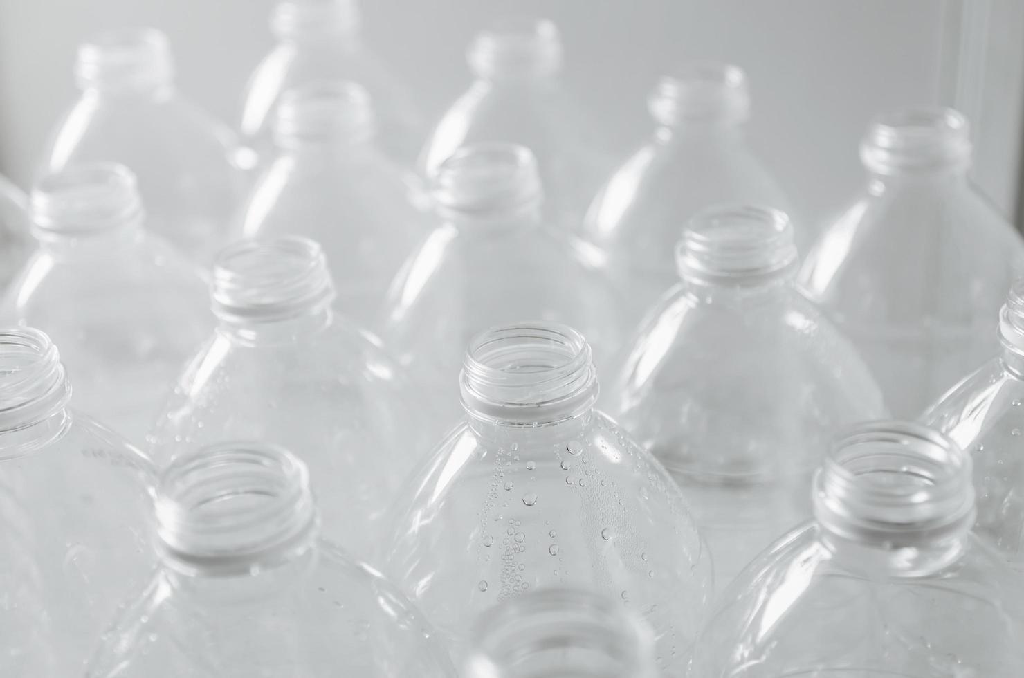 Empty bottles for recycle, Campaign to reduce plastic and save world. photo