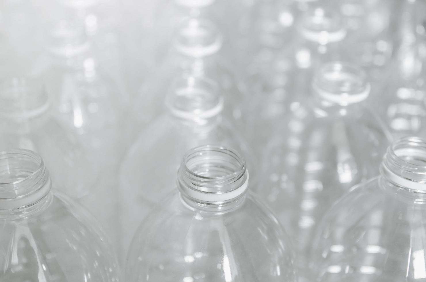 Empty bottles for recycle, Campaign to reduce plastic and save world. photo