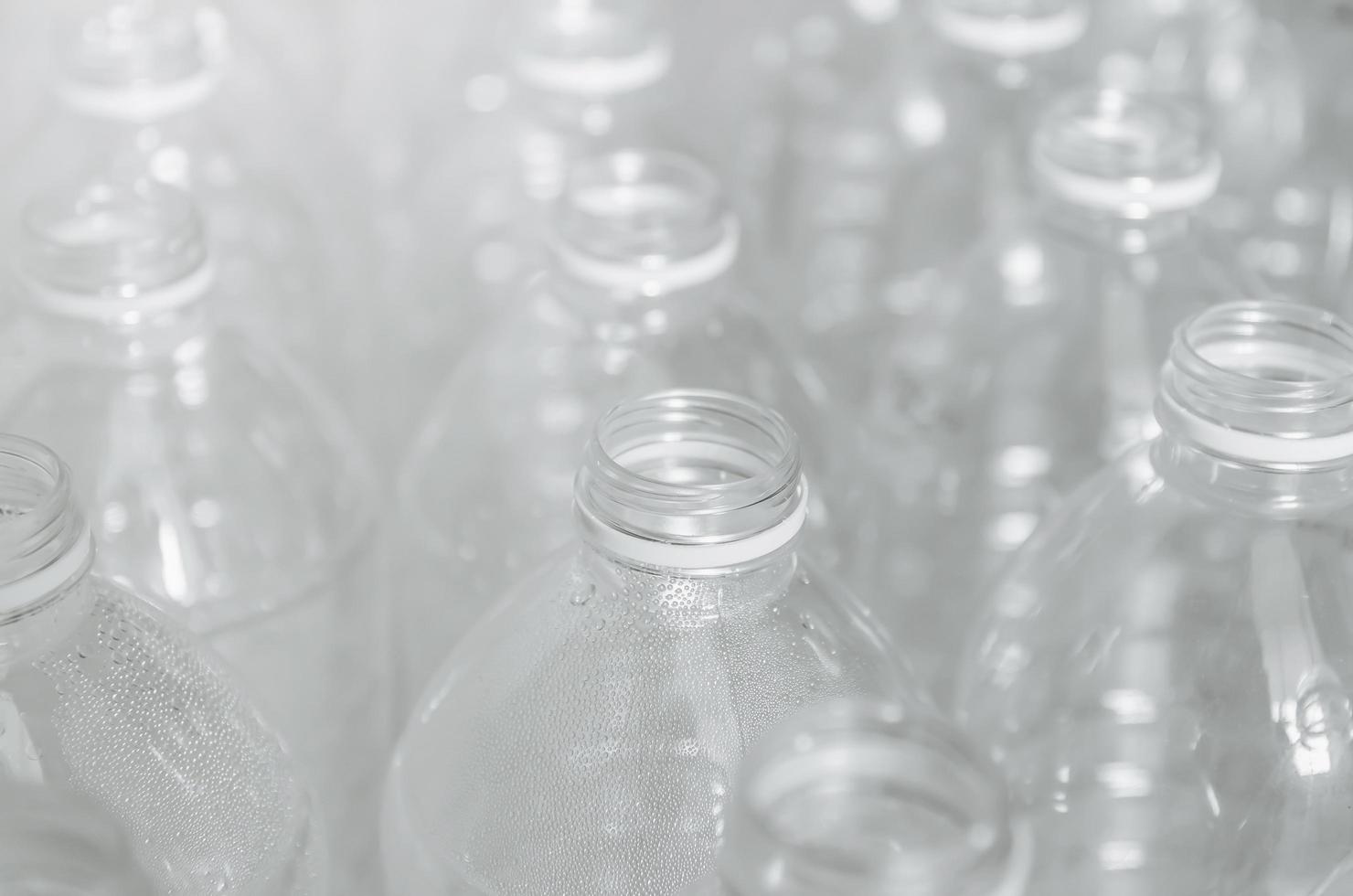 Empty bottles for recycle, Campaign to reduce plastic and save world. photo
