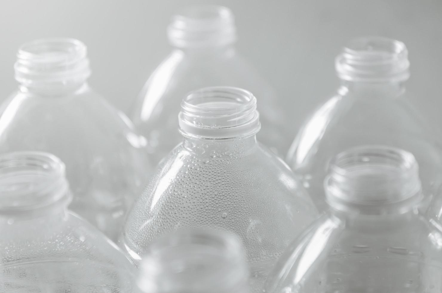 Empty bottles for recycle, Campaign to reduce plastic and save world. photo