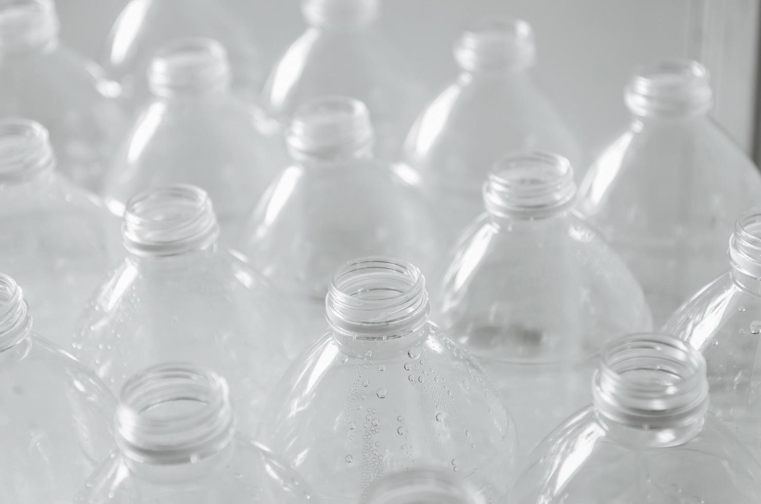 Empty bottles for recycle, Campaign to reduce plastic and save world. photo