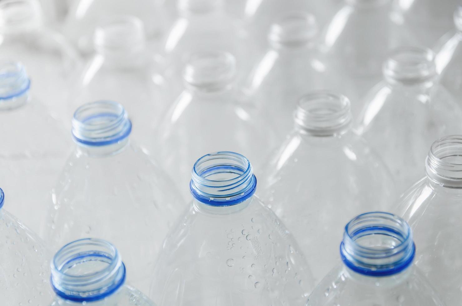 Empty bottles for recycle, Campaign to reduce plastic and save world. photo