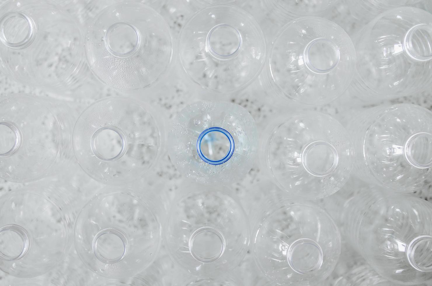 Empty bottles for recycle, Campaign to reduce plastic and save world. photo