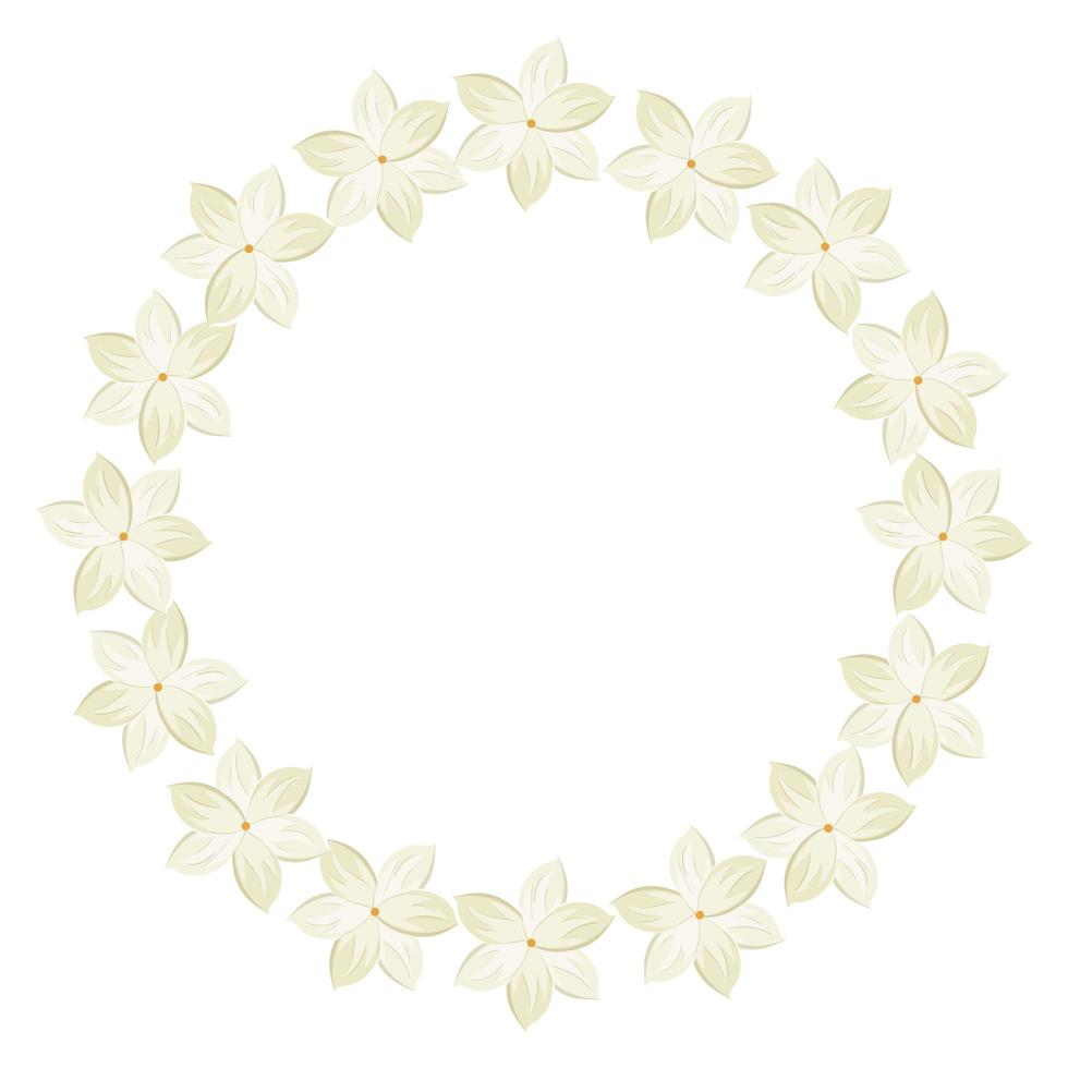 frame circular of flowers isolated icon vector