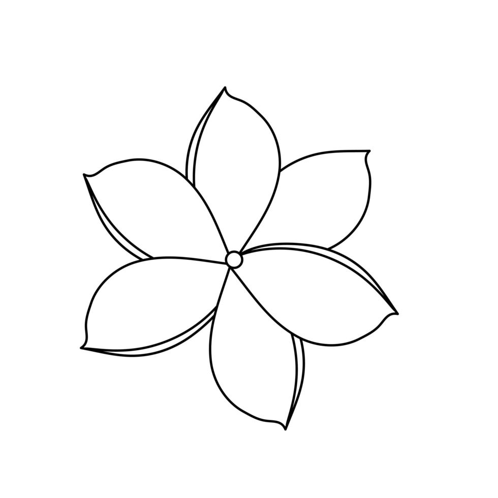 cute flower natural line style icon vector