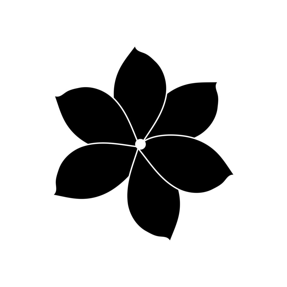 silhouette of flower natural isolated icon vector