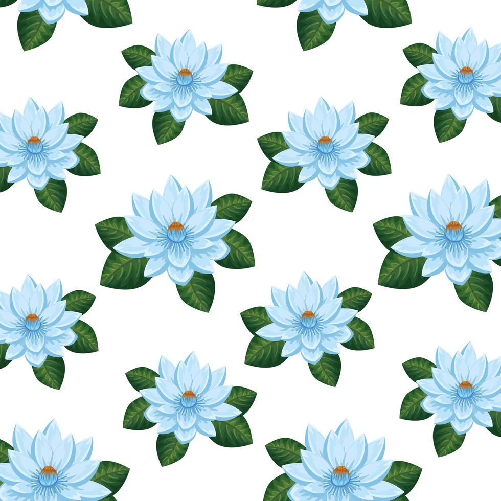 background of flowers with leafs tropicals vector