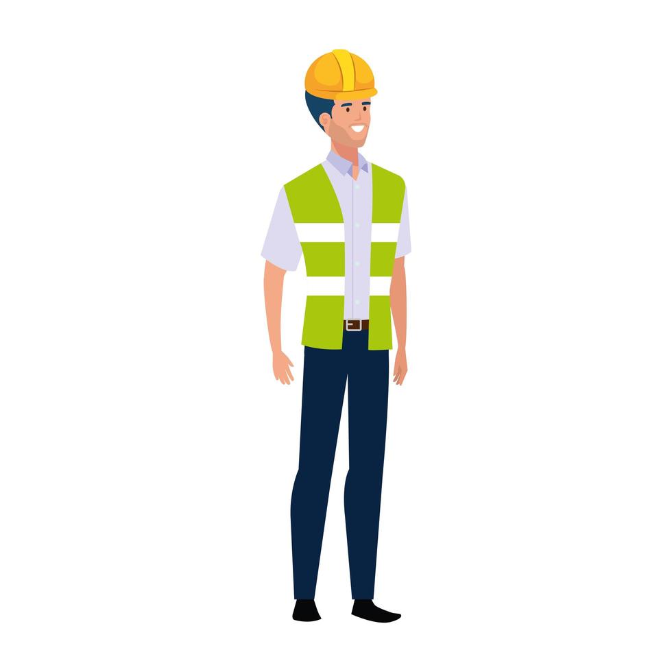 Builder man with yellow helmet vector design