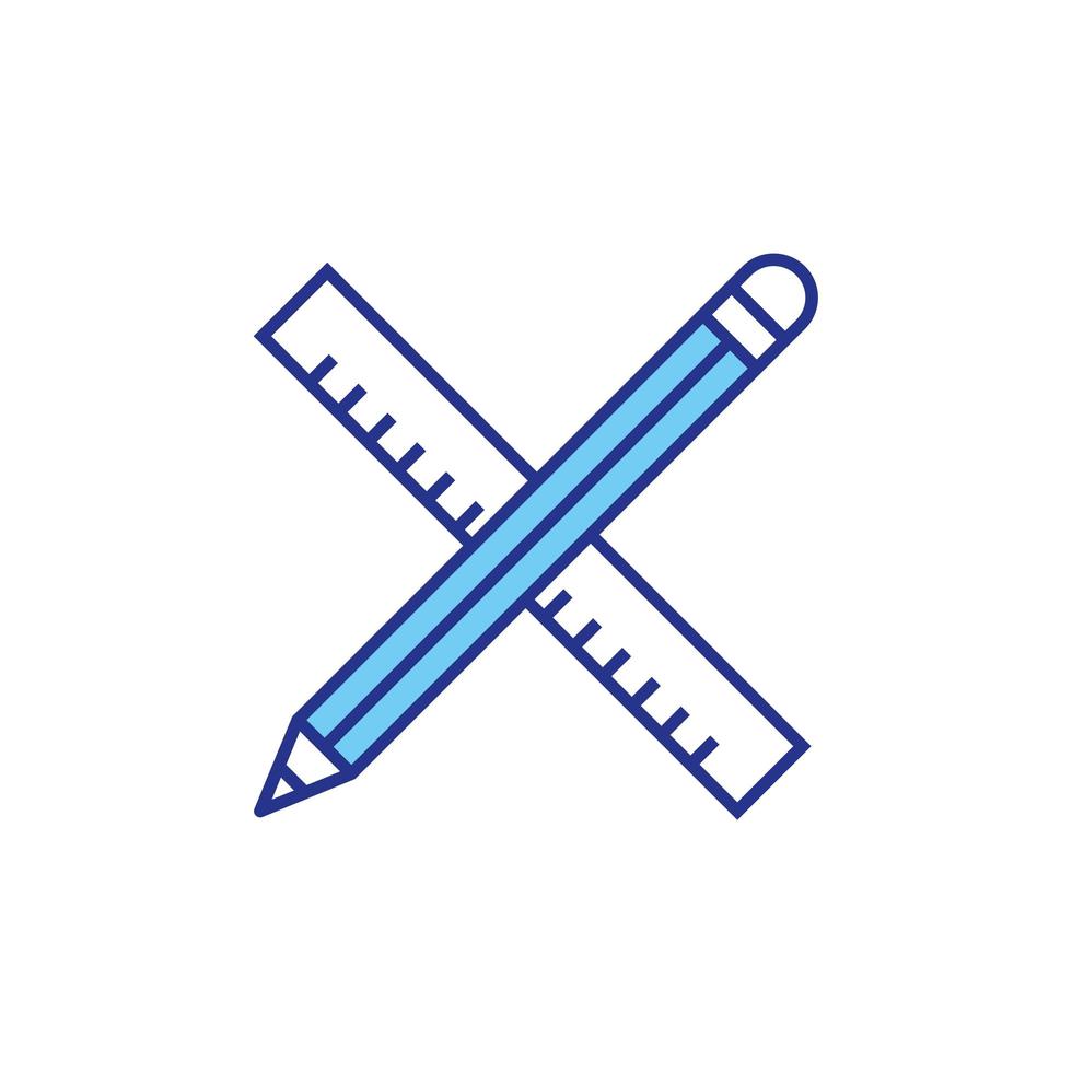 Construction ruler and pencil vector design