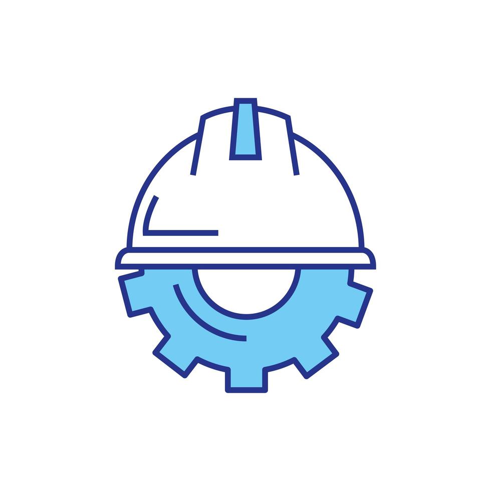 Isolated gear with helmet vector design