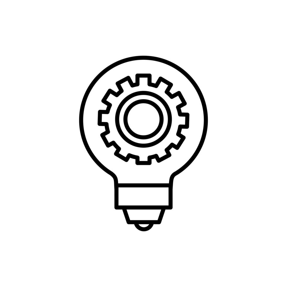 Isolated gear inside light bulb vector design